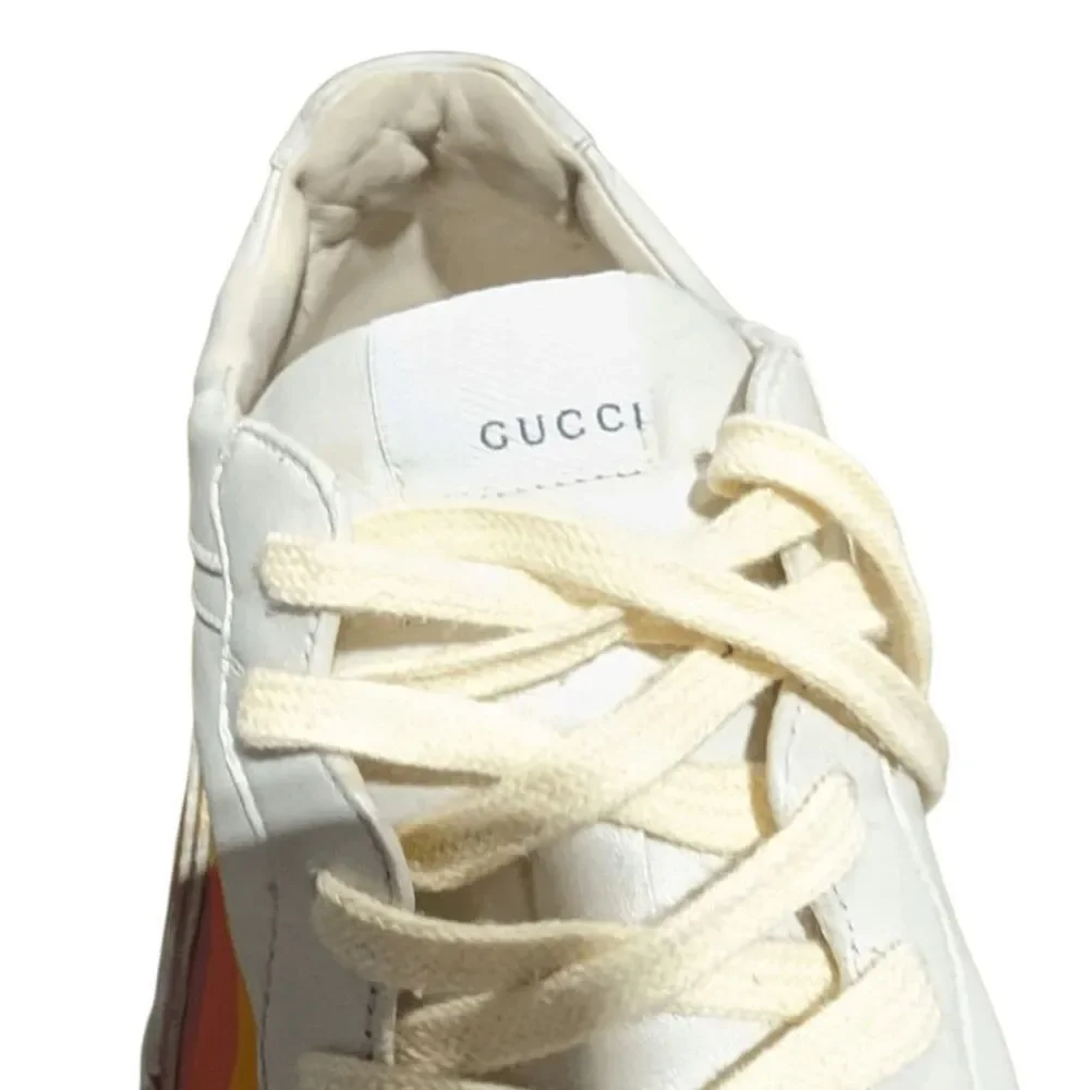GUCCI Calfskin Interlocking G Heart Rhyton Sneakers Size 8